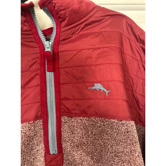 Tommy Bahama Cascade Sweater Men’s Size L Sangria Red Cozy Half Zip Pullover NWT - Picture 3 of 8